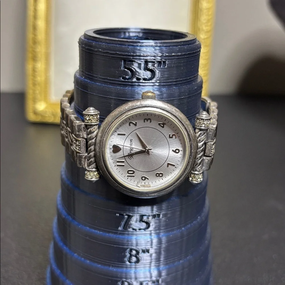 Brighton Vintage Silver-Tone Bracelet Watch WORKING Boho Western